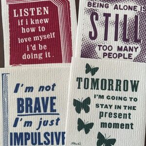 Funny kitchen Swedish dishcloth set of 4